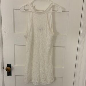 Lulu's White Halter Lace Dress